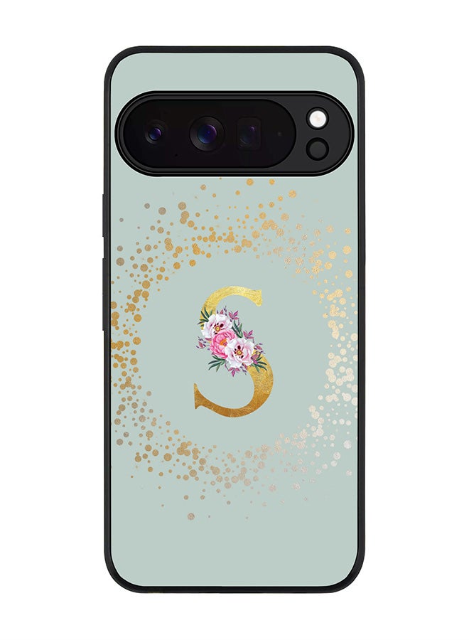 Stylizedd For Google Pixel 10 Pro Case,Slim fit Camera Protection, Shockproof Thin Phone cover  - Custom Monogram Floral - S  (Light Grey ) - Image 1